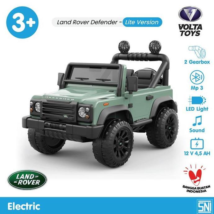 LAND ROVER DEFENDER - LITE VOLTA TOYS BY SHP (VOLTA 5008) MAINAN MOBIL AKI ANAK 12V LISENSI RESMI LA