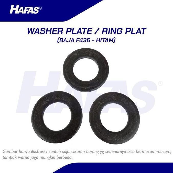 Ring Plat Baja F436, M16 (hitam) | Washer Plate WP - 1 BOX (200 pcs)