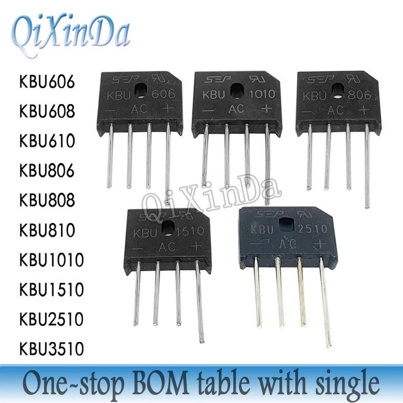 5PCS KBU606 KBU608 KBU610 KBU808 KBU810 KBU1010 KBU1510 KBU2510 KBU3510 KBU-606 KBU-1510 KBU-3510 Di