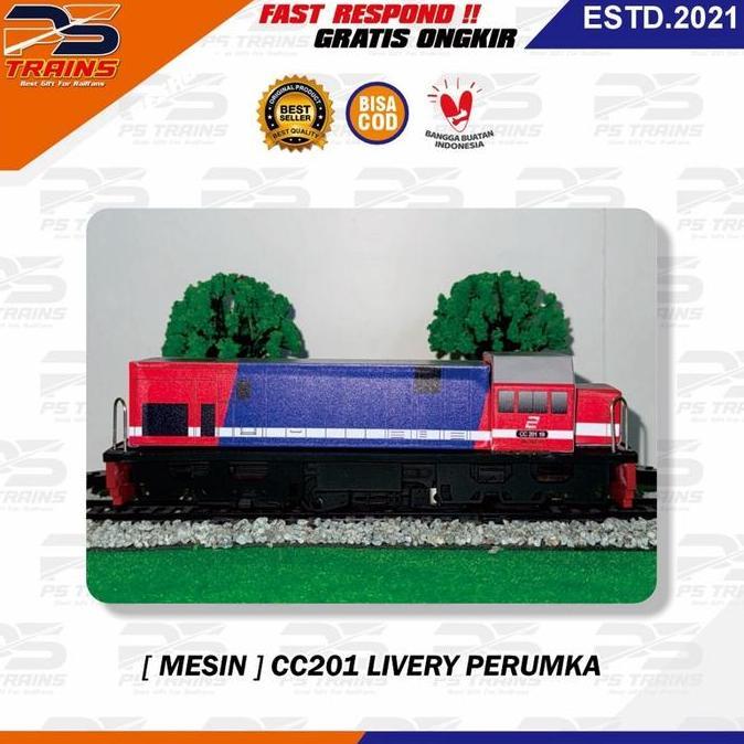 [ Mesin ] Mainan Kereta Api Replika Cc201 Perumka Rangkaian Kereta Ekonomi Perumka Handmade By Pstra