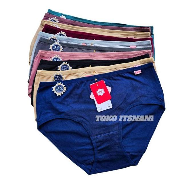 Promo Cd Sorex 1228 Katun Isi 6pcs | Celana Dalam Wanita Sorek Midi Model Pinggang Diskon