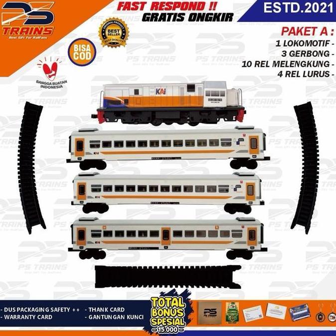 [ Mesin Eksklusif ] Mainan Kereta Api Replika Cc201 Rangkaian Kereta Ekonomi New Image 1 Handmade By