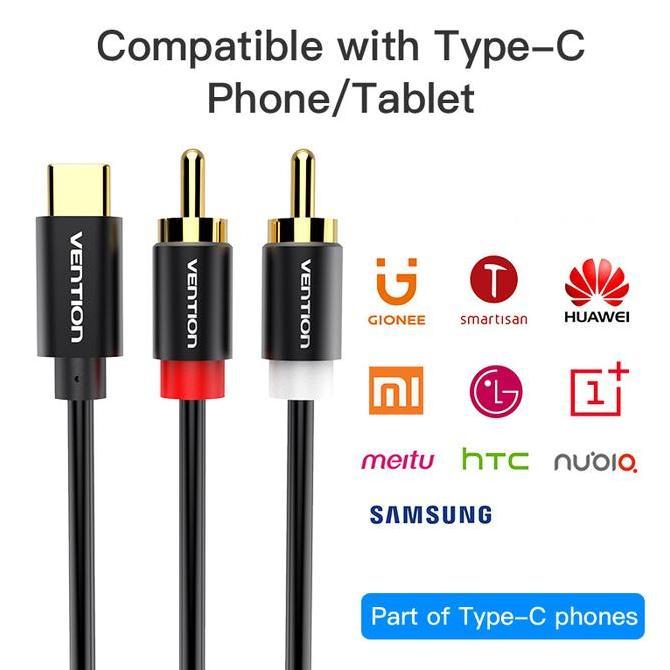 Vention Kabel Usb Type C to 2 RCA Male Audio