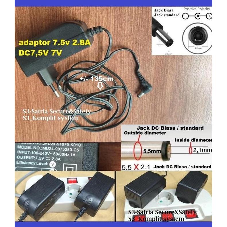 Adaptor 7.5V 2.8A Power supply 1A 2A 7V 7,5V 7 Volt 7.5 V