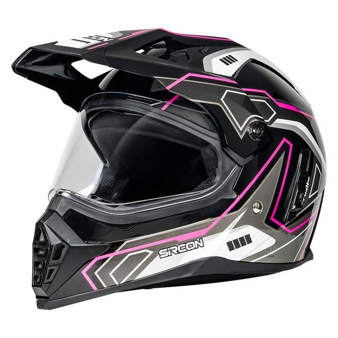Cargloss Sircon Supermoto Venturo Helm Full Face - Pink