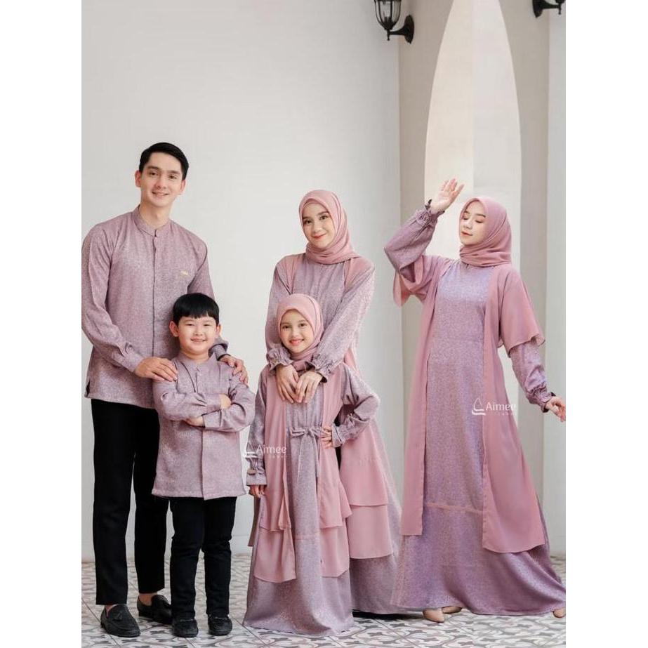Aimee Label - Sarimbit Keluarga Azka Set Family (Dove) Baju Muslim Couple 2026
