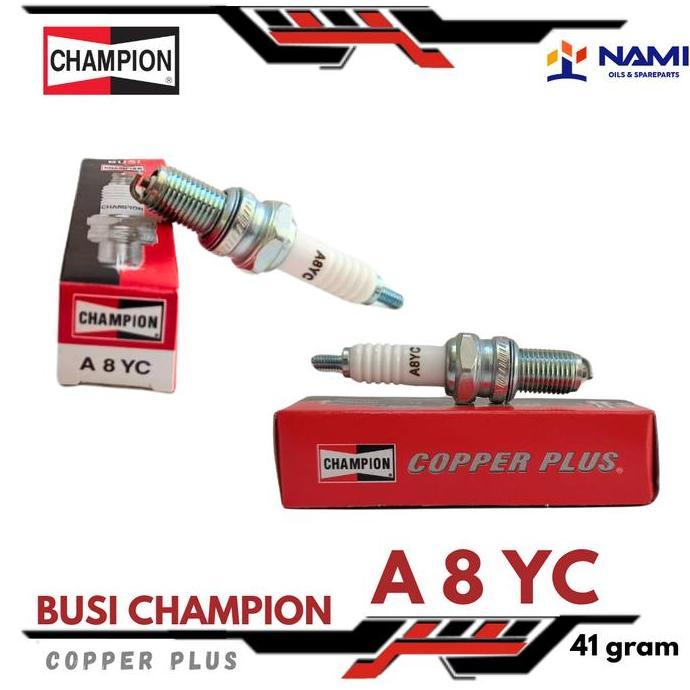 Promo *CHAMPION BUSI A8YC / A 8 YC * untuk Motor HONDA, YAMAHA, SUZUKI - Original Diskon