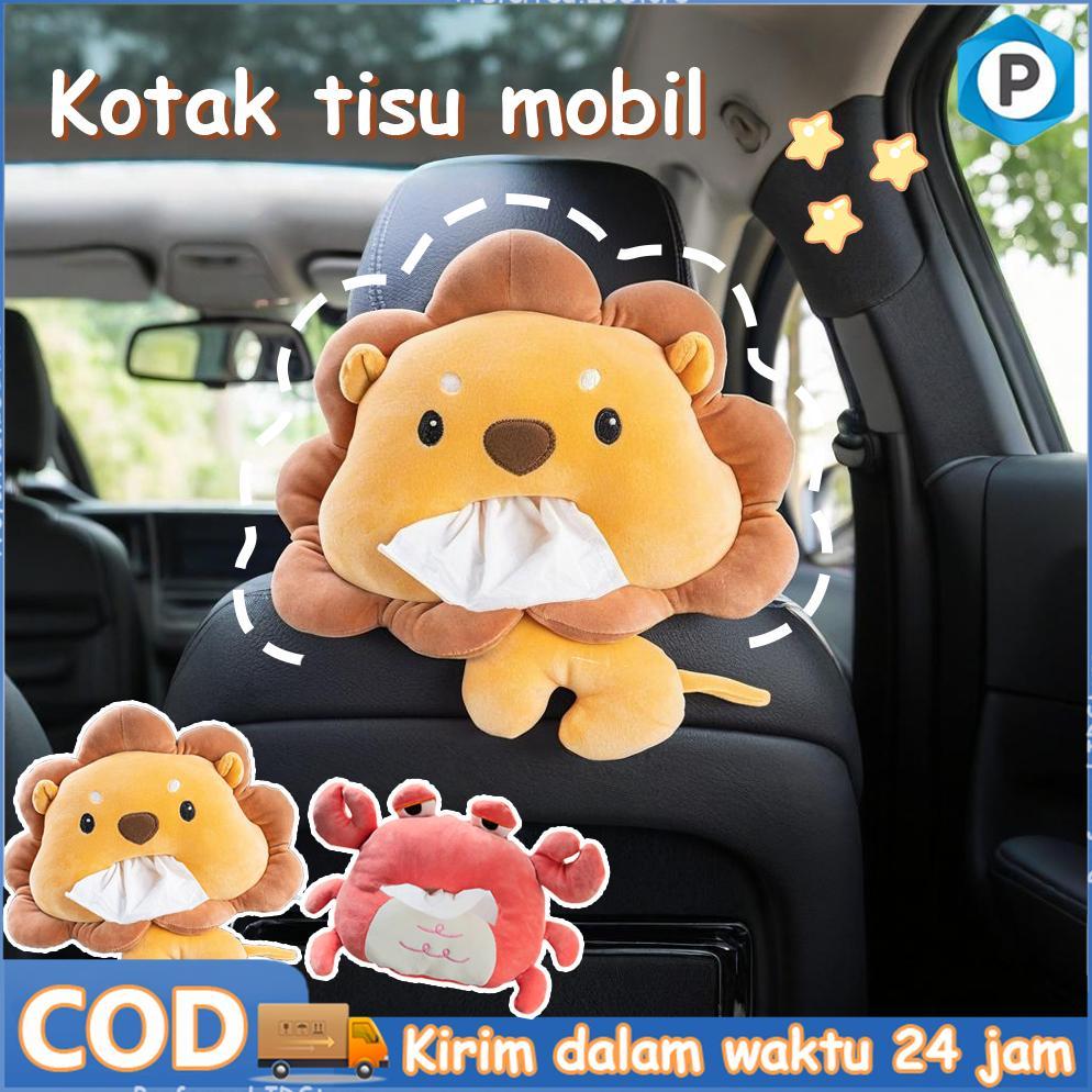 Kotak Tisu Boneka Tempat Tisu Mobil Mainan Boneka Kotak Sandaran Tangan Kartun Lucu