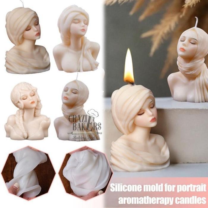HOT SALE Cetakan SIlikon Sweet Goddess -   Female Half Body Portrait Wanita Setengah Badan 3D Mold