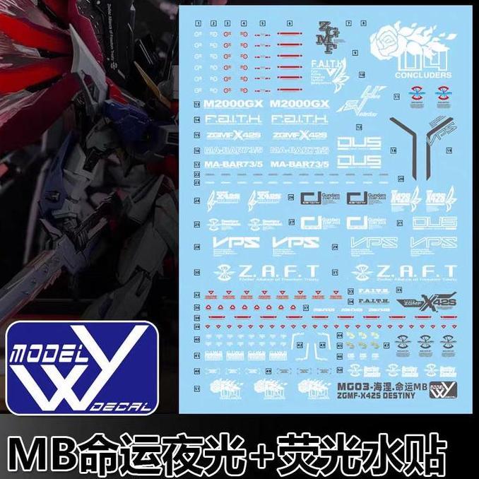 MG DESTINY/HEINE CUSTOM GUNDAM MB VER. WATER DECAL LY MODEL DECAL
