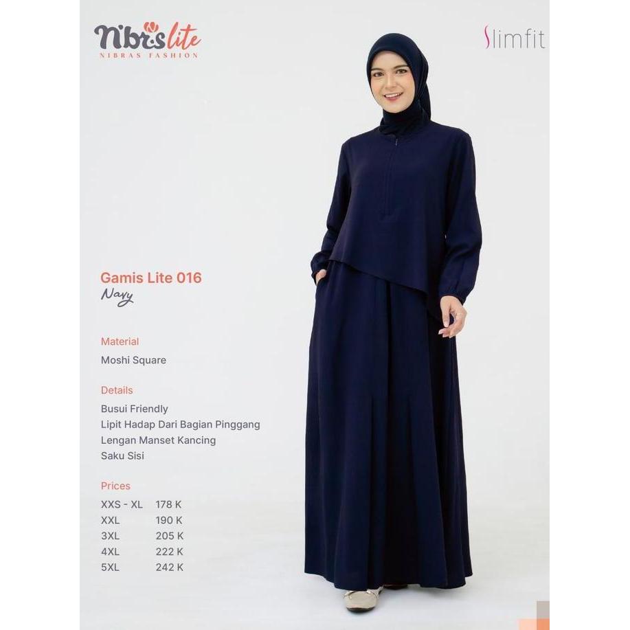 Nibras - Lite 016 - Gamis Simple Polosan - Gamis Busui Modis