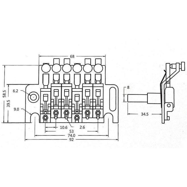 Tremolo Bridge Gitar Listrik Floyd Rose Up Down - Silver
