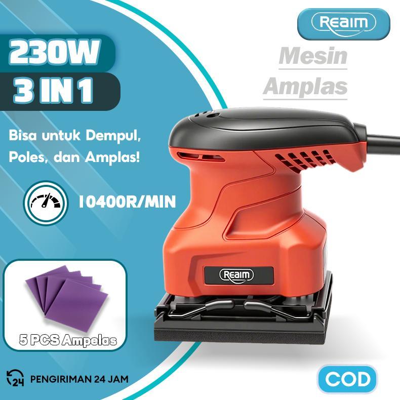 REAIM Mesin Amplas / Sander Elektrik Sander Amplas Kayu / Motor Tembaga / Tembok /Dempul Dinding Mes