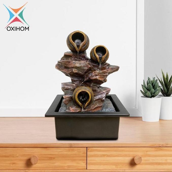 Oxihom W818 Water Fountain Ornament Articles Taman Air Mancur Mini Garden Abstrak Dekorasi Indoor da