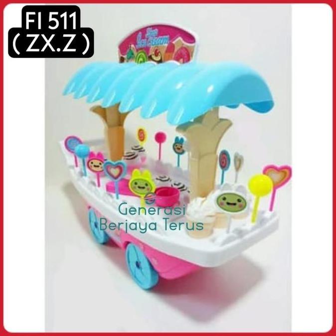 Mainan Anak Perempuan Gerobak Ice Cream Jumbo Fi512 / Mainan Es Krim K Kode 1205