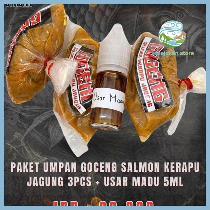 (PANCING) PAKETAN UMPAN GOCENG KRAPU JAGONG + USAR MADU 5ML GOOD QUALITY