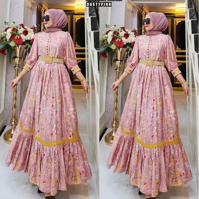 new Midi Dress Katun BKK Bunga import ORI SHR