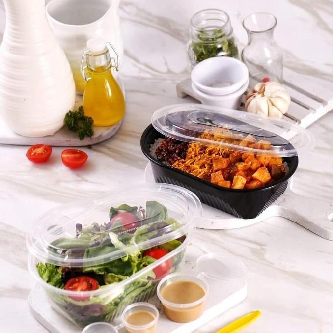 Bestone- Thinwall oval 750ml |Tinwal oval 750ml|Mangkok plastik microwave 750ml