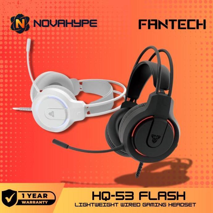 Fantech Hq53 Flash Lightweight Wired Gaming Headset Merah Microphone Headphones Baru