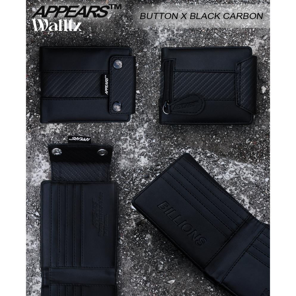 Pengiriman Cepat Appearstm - (Button X Carbon Black) | Wallet | Dompet | Dompet Lipat | Dompet Pria 