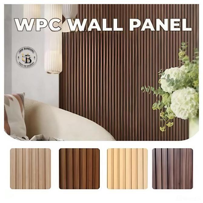 Paket 10 PCS  WPC WALL PANEL Ukuran 1 meter x 16 cm / Wpc Panel Terlengkap / Wall Panel PVC Hiasan K