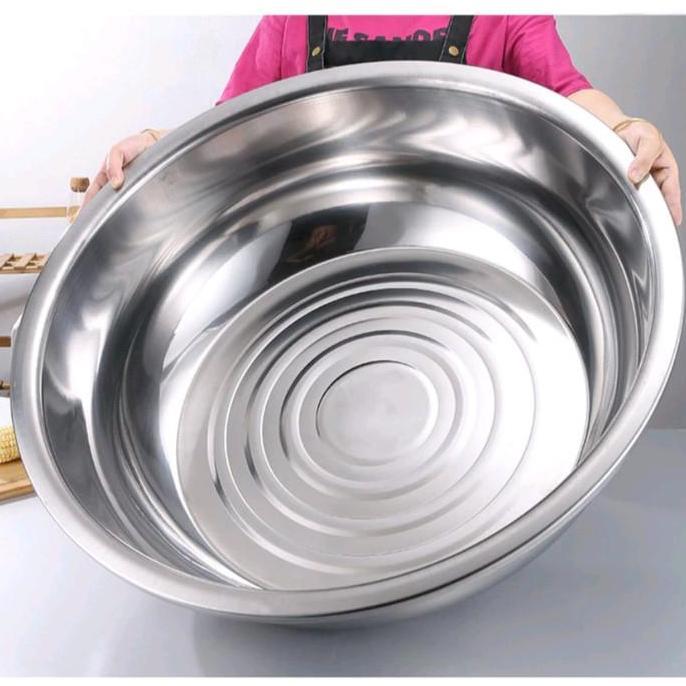 Baskom Stainless Steel Jumbo Baskom Stainless Besar 50cm