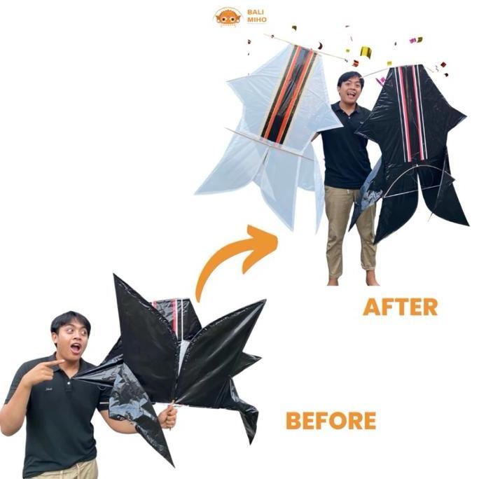 Layangan Bebean 1.2 meter x 85 cm - Layangan Bebean Knockdown - Layangan Bali - Layangan Plastik - L