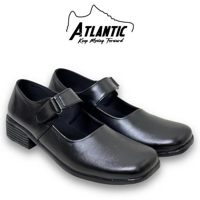 Atlantic Sepatu Pantofel Wanita Paskib Tanpa Hak Dan Hak Hitam Tali Shoes Kerja Cewek