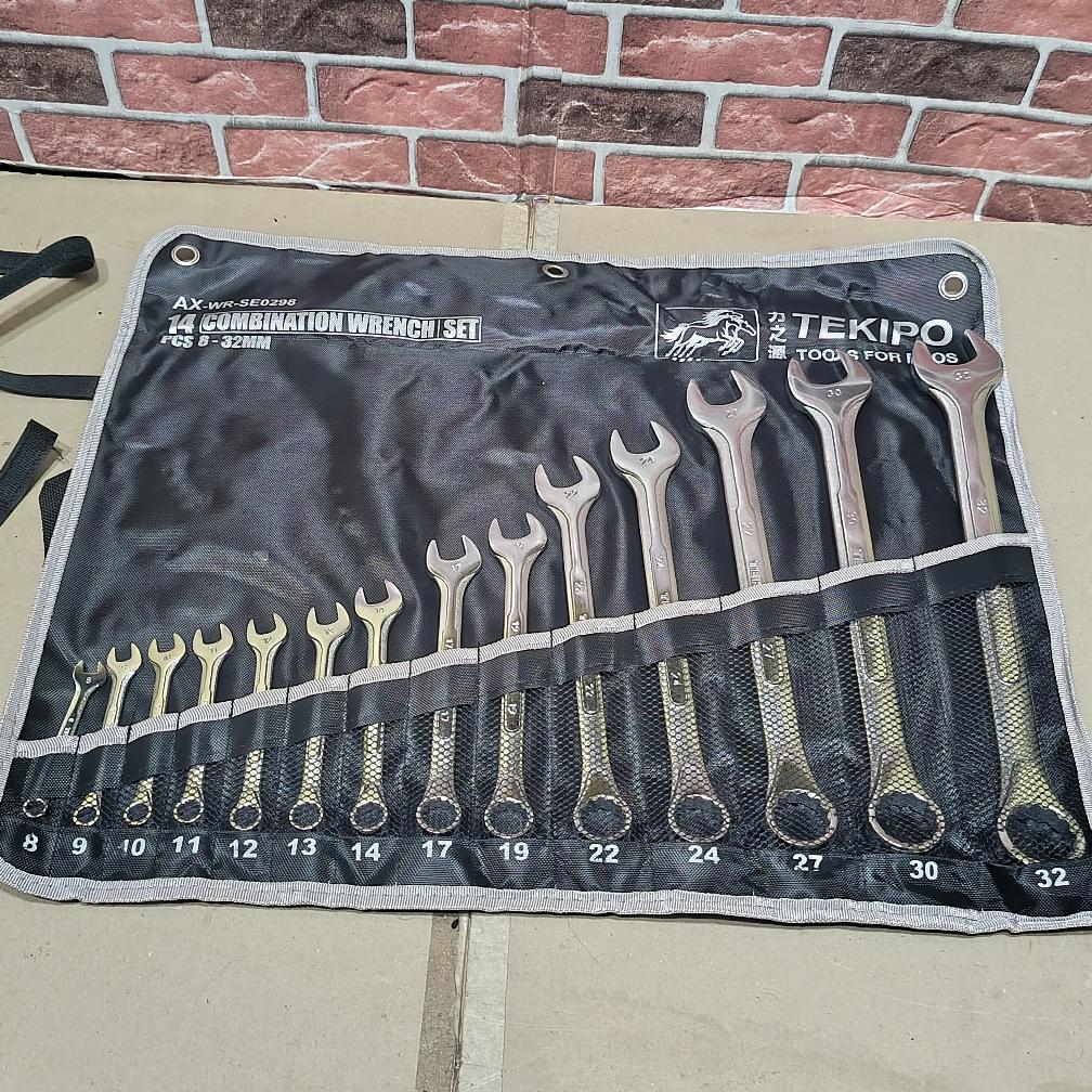 Tekiro Kunci ring pas set 8-32mm / ringpas 14pc / Kunci pas ring 8-32 TEKIRO