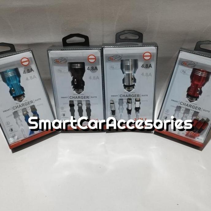 CAR CHARGER 3 IN 1 FAST CHARGING / CHARGER MOBIL 3IN1 WARNA KODE 238