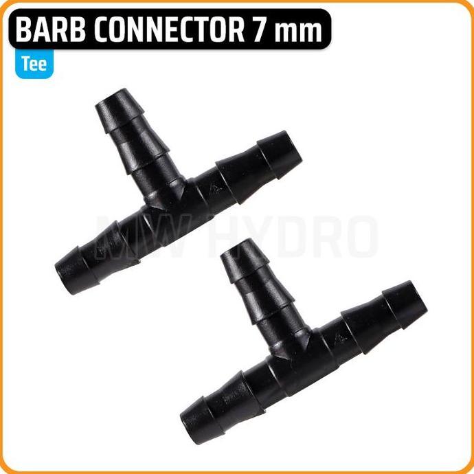 BARB CONNECTOR 7 MM - TEE | KONEKTOR SELANG IRIGASI HIDROPONIK - CABANG 3, TEE T