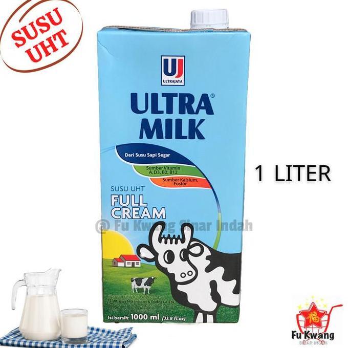Susu Ultra UHT Plain 1 liter / Full Cream Milk / Ultra Jaya 1 karton
