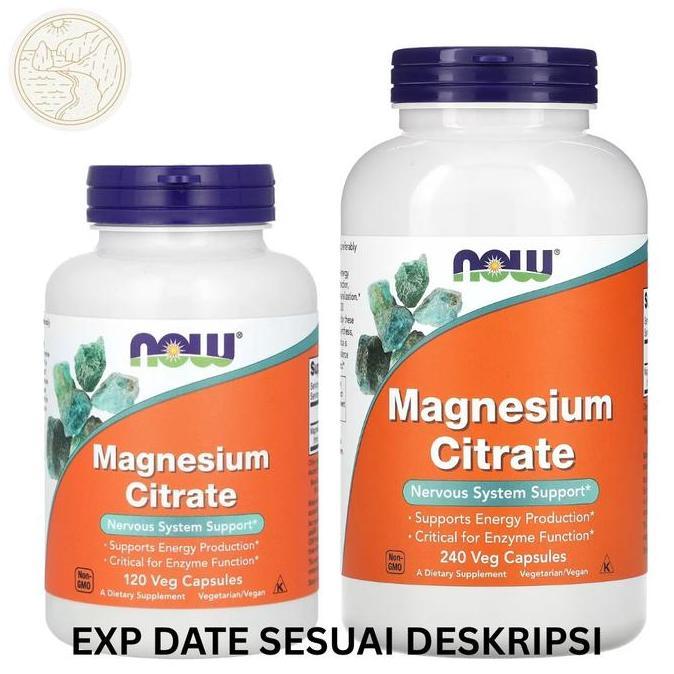NOW Magnesium Citrate isi 120 240 veg caps AME