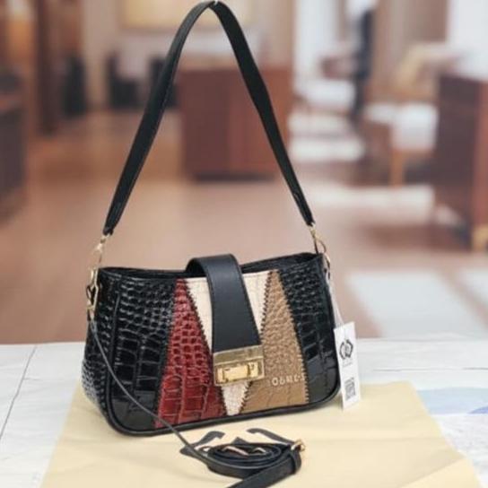 Gunje Tas Gunje Selempang Tas Wanita Fashion Handbag Cewe Shoulder Rhea Bag Bahan Croco Glosy Free 2