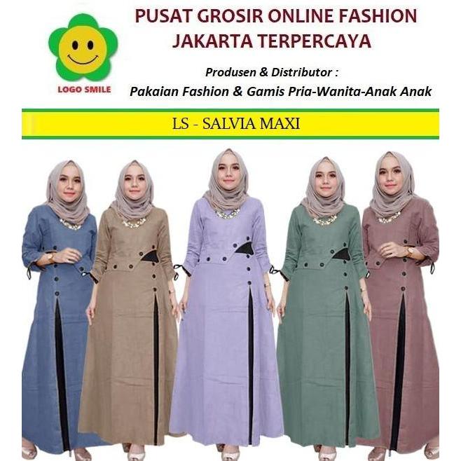 Ls Salvia Maxi Pakaian Baju Maxi Wanita - Atasan Muslim L Xl Xxl Xxxl