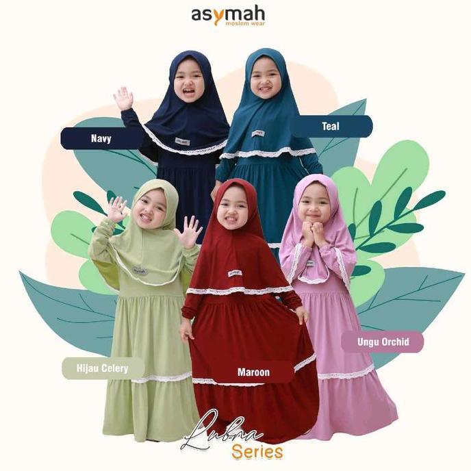 Gamis Cantik Daily Anak Lubna Series by Asymah - Gamis Anak Set Jilbab Original