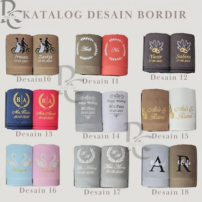 RAY CO - HANDUK COUPLE BORDIR NAMA PLUS BOX
