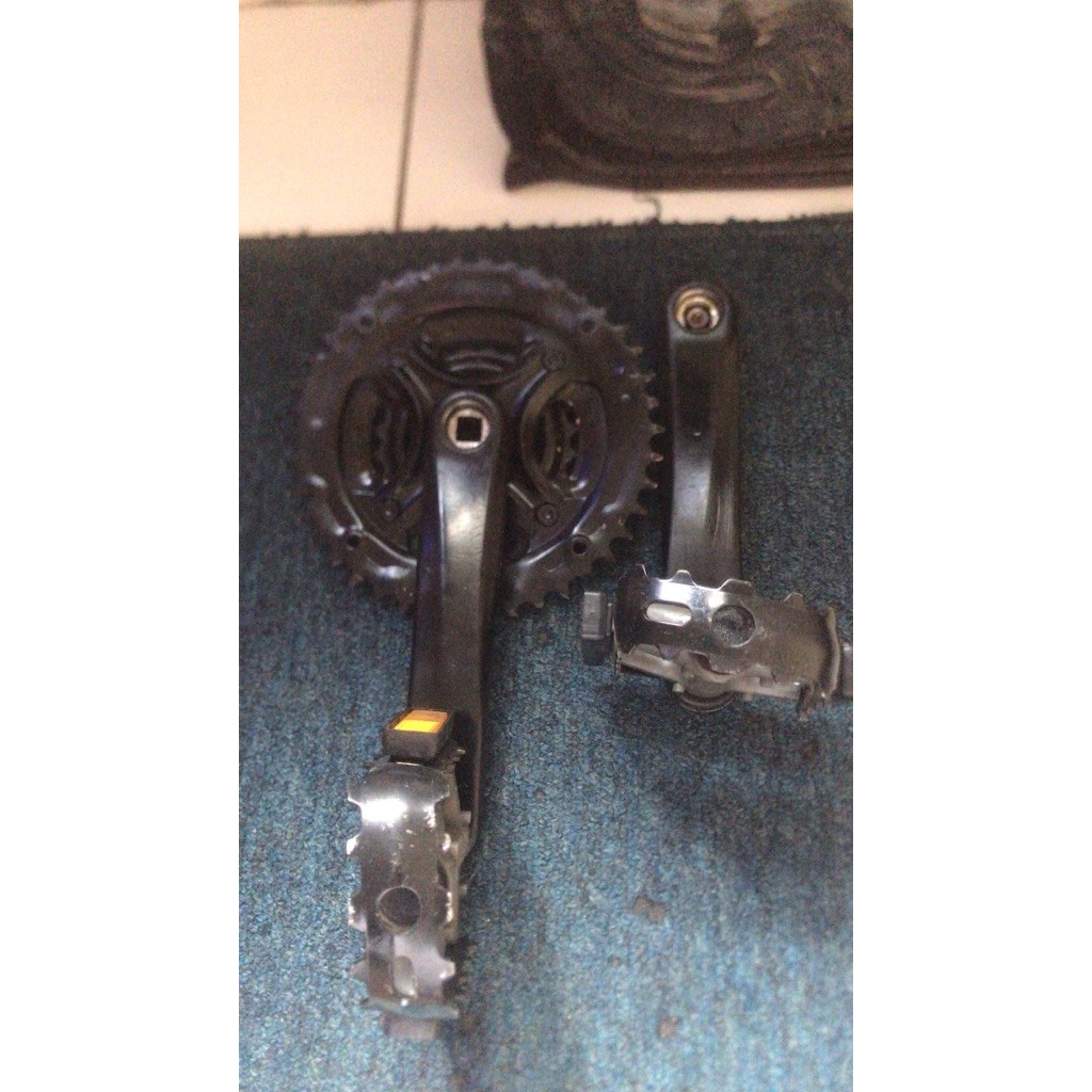 Crankset 3 speed prowheel 42T arm 170 dan pedal mtb vintage