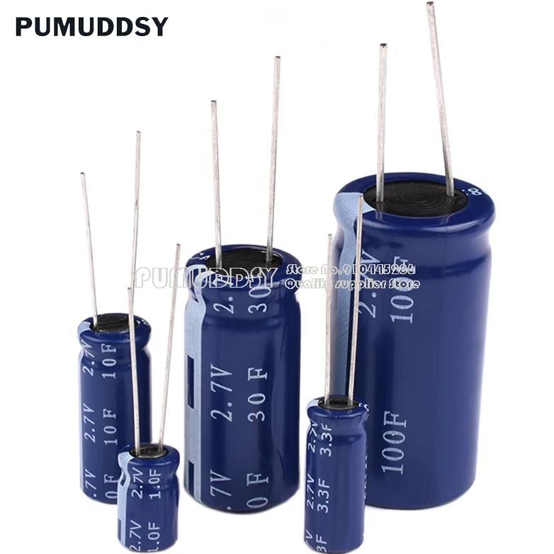 2PCS super capacitor farad capacitor 2.7V  2F 3.3F 4F 4.7F 5F 6F 7F 8F 10F 15F 20F 25F 30F 60F