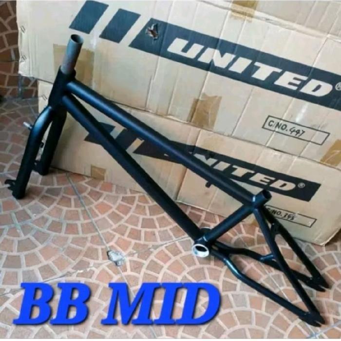 Frame Bmx Fork Os 28.6 Bb Mid Cromoly Hitam Doff Black Matt Original Dan Terpercaya