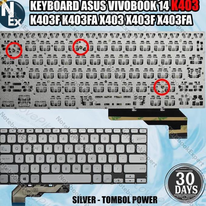 KEYBOARD FOR VIVOBOOK 14 K403 K403F K403FA X403 X403F X403FA SILVER - SERIES