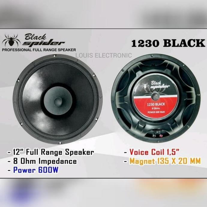 NEW Speaker Woofer Black Spider 1230 Black 12 Inch ORI Full Range 600 Watt