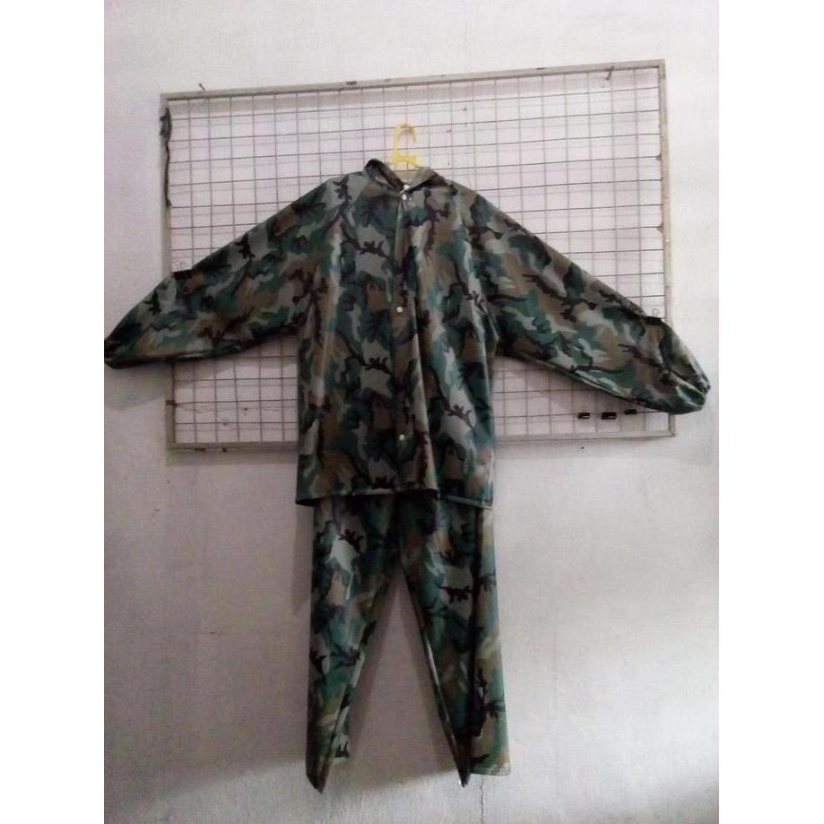 Agen grosir jas hujan penguin army doreng xxl jaket celana pvc