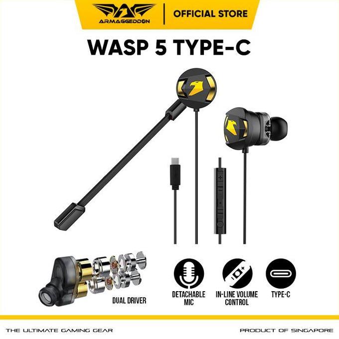 Armaggeddon Headset Mobile Gaming Earphone WASP 5 Dual MicULTRA BASS Microphone Pc