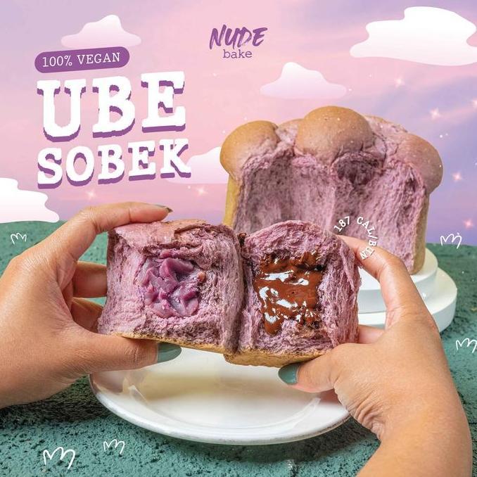 NUDE BAKE Vegan Ube Sobek Melt Dark Choco x Taro - Healthy Bread