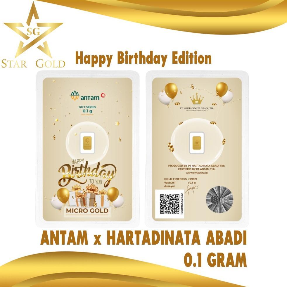 Star Gold Logam Mulia Micro Gold Antam Hartadinata 0.1 Gram Birthday Gold Series