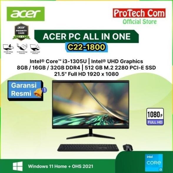 ACER PC ALL IN ONE C22-1800 I3-1305U 21,5" IPS FHD OHS W11
