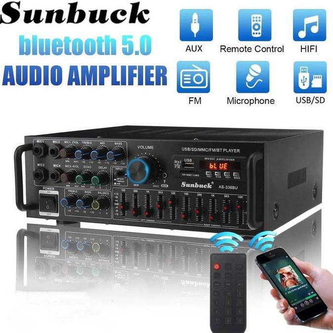 Promo Power Amplifier Karaoke Bluetooth Audio Equalizer Sunbuck 2000 watt Diskon