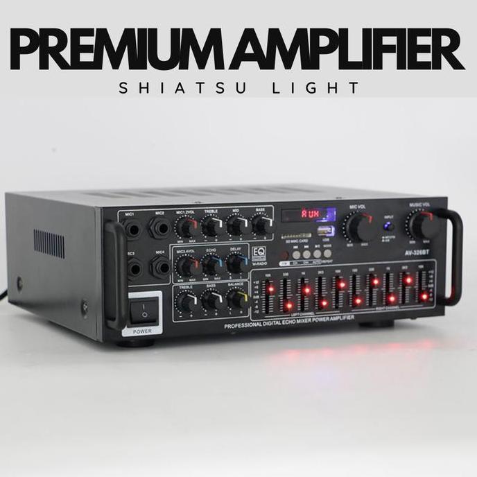 Promo Audio Amplifier Bluetooth Karaoke Support 2 MicEQ Amplifier Karaoke Mixer Audio FM Diskon