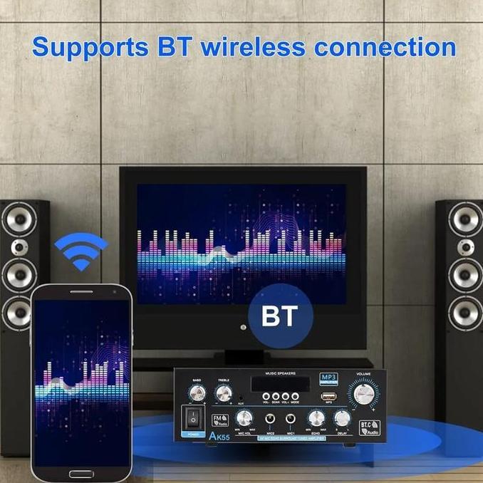 Promo Amplifier Bluetooth EQ Audio Karaoke Home Theater FM 900W Mixer Diskon